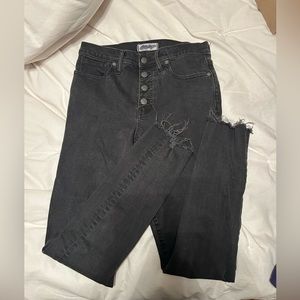 Button fly black Madewell jeans